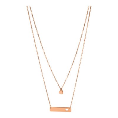Stainless Steel IP Heart Bar Necklace – view 5