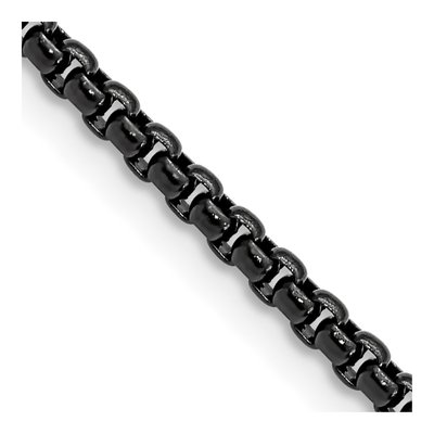 Black Stainless Steel 2.6mm Box Chain