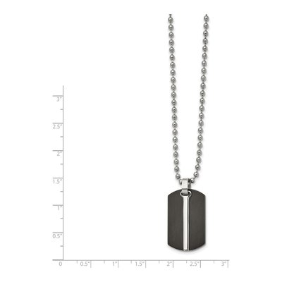 Black Stainless Steel Dog Tag Pendant Necklace – view 3