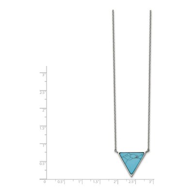 Stainless Steel Howlite Triangle Necklace – view 3