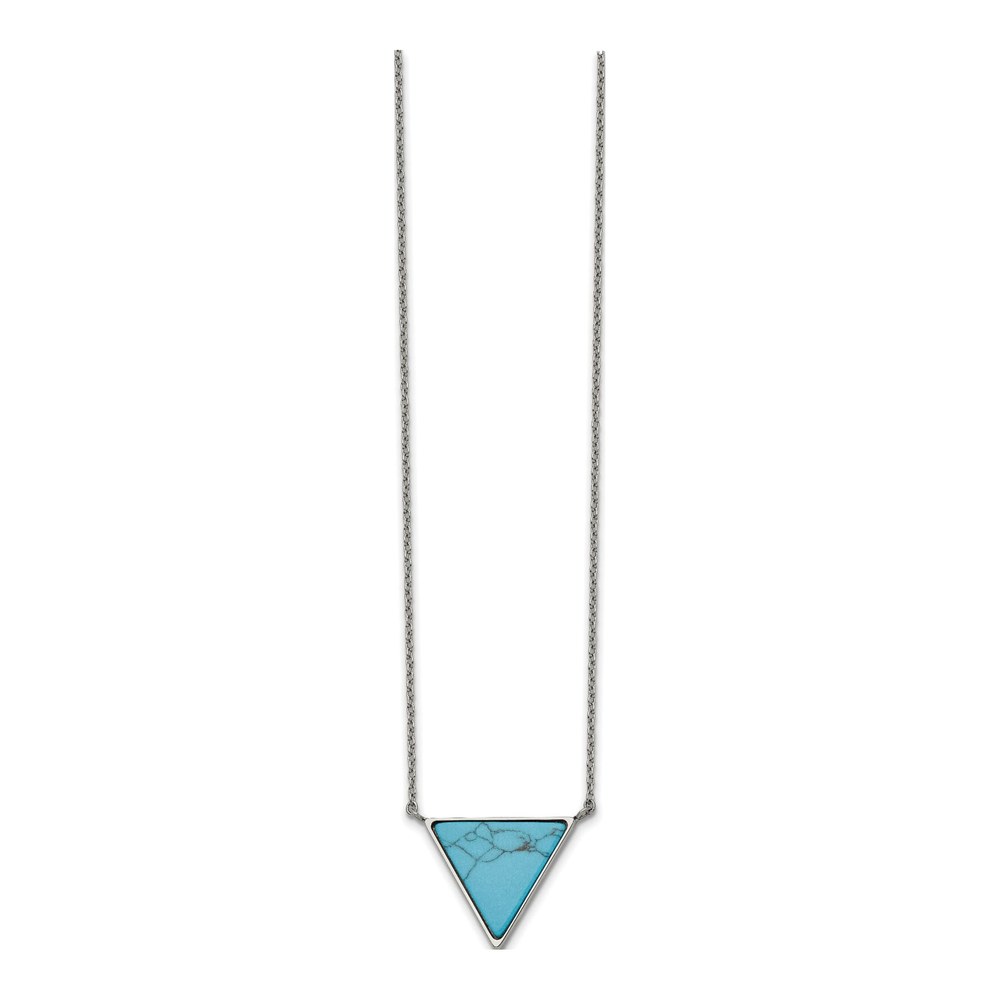 Stainless Steel Howlite Triangle Necklace