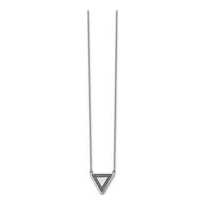 Stainless Steel Turquoise Triangle Necklace – view 3