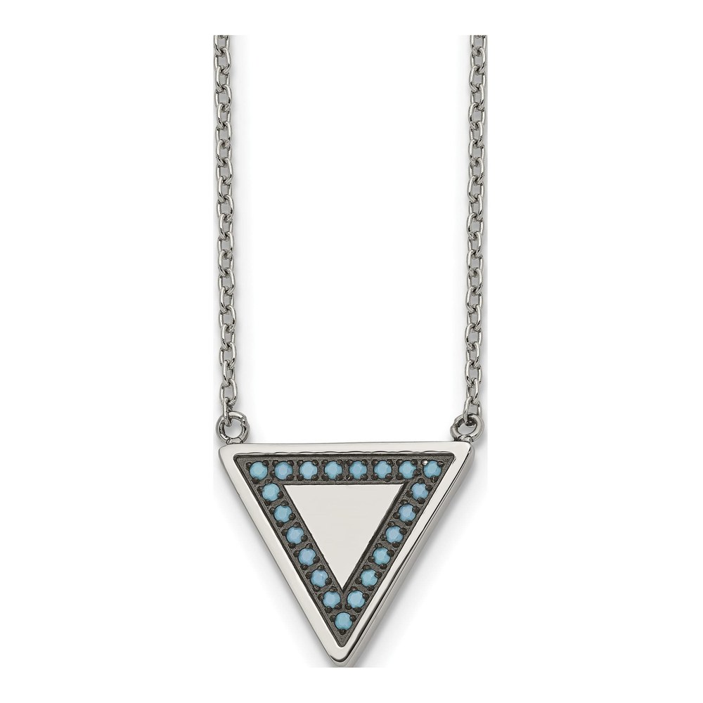 Stainless Steel Turquoise Triangle Necklace