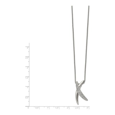 Stainless Steel Crystal Pendant Necklace – view 3