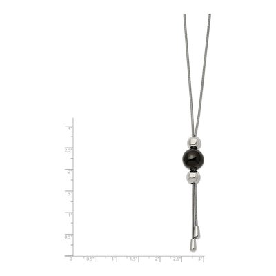 Black Stainless Steel Tassel Necklace – view 4
