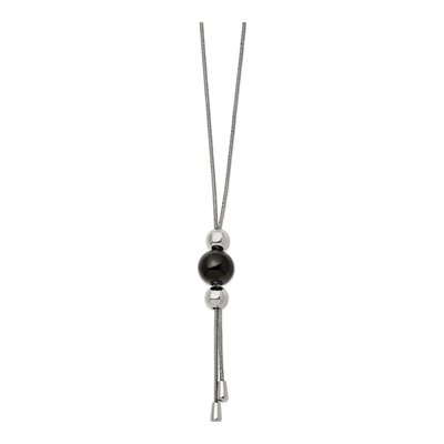 Black Stainless Steel Tassel Necklace