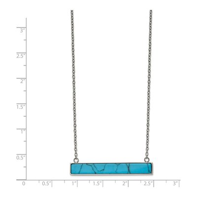 Stainless Steel Howlite Bar Necklace – view 3