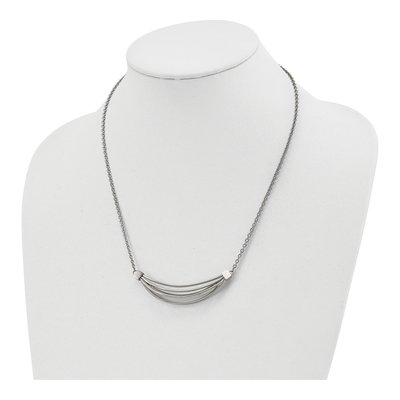 Stainless Steel 3D Curved Bars Necklace – view 3