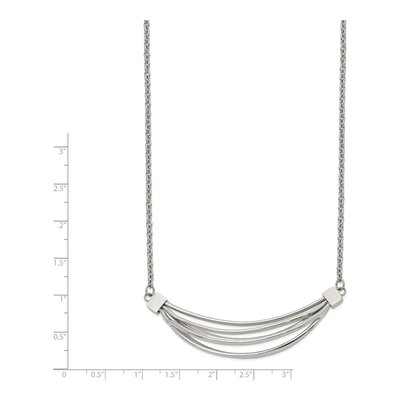 Stainless Steel 3D Curved Bars Necklace – view 4