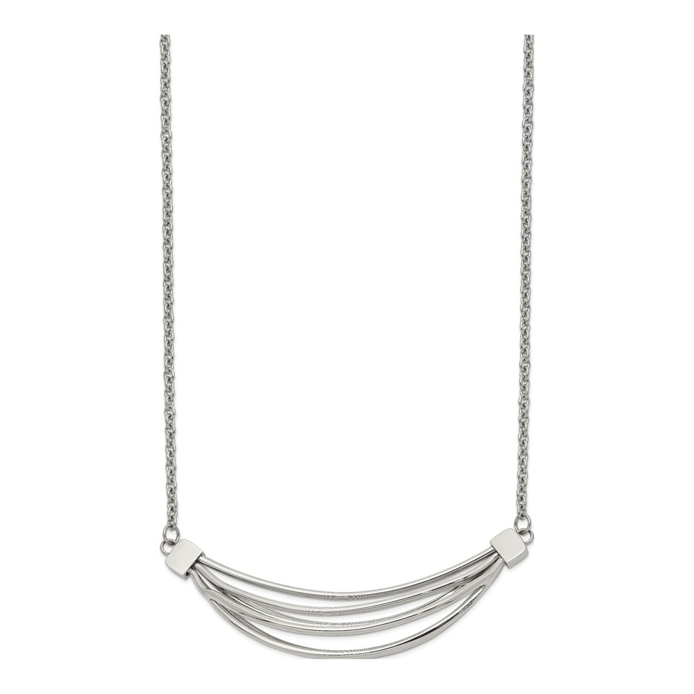 Stainless Steel 3D Curved Bars Necklace