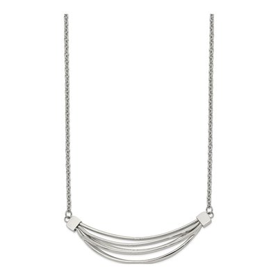 Stainless Steel 3D Curved Bars Necklace