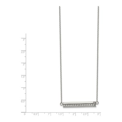 Stainless Steel CZ Bar Necklace – view 3
