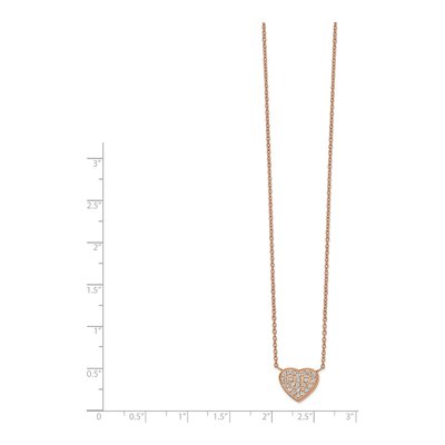 Stainless Steel CZ IP Heart Necklace – view 3