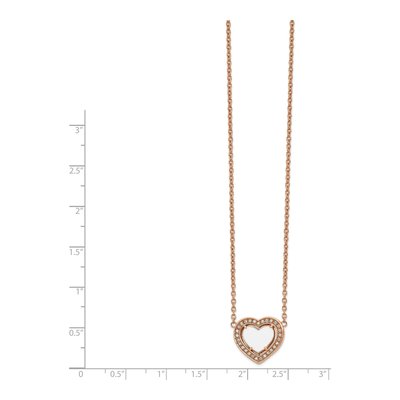 Stainless Steel CZ IP Heart Necklace – view 3
