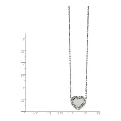 Stainless Steel CZ Heart Necklace – view 3