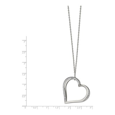 Stainless Steel Crystal Heart Pendant Necklace – view 3