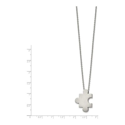 Stainless Steel Puzzle Piece Pendant Necklace – view 3