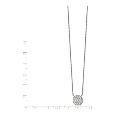 Stainless Steel CZ Circle Necklace – view 3