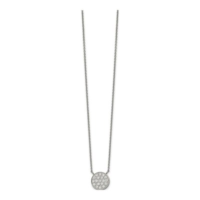 Stainless Steel CZ Circle Necklace