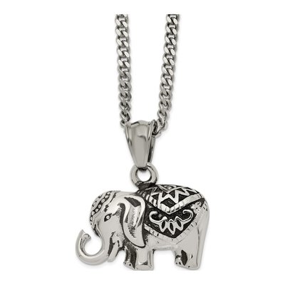Stainless Steel Elephant Pendant Necklace