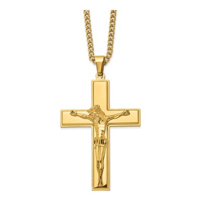 Stainless Steel Crucifix Pendant Necklace
