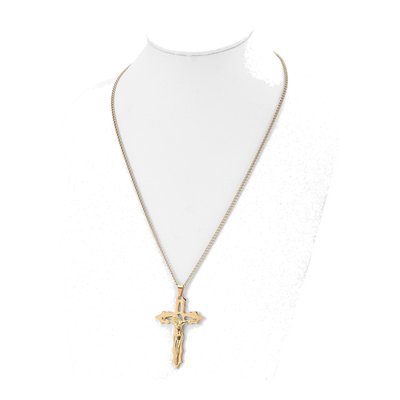 Stainless Steel Cutout Crucifix Necklace – view 3