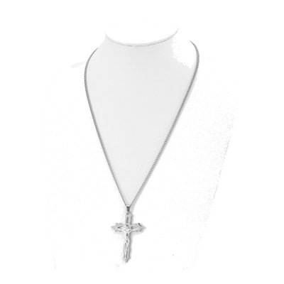 Stainless Steel Cutout Crucifix Necklace – view 4