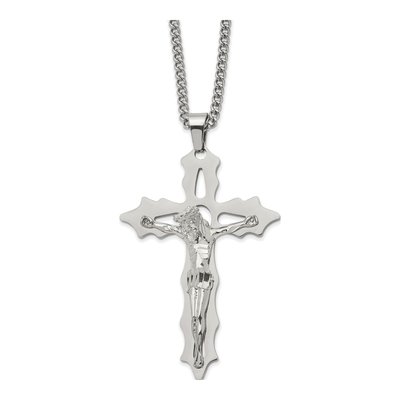 Stainless Steel Cutout Crucifix Necklace