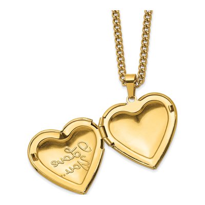 Stainless Steel I LOVE YOU Heart Locket Necklace – view 3