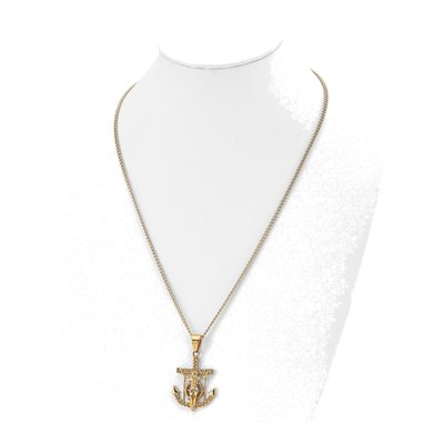 Stainless Steel Mariner's Cross Necklace – view 3