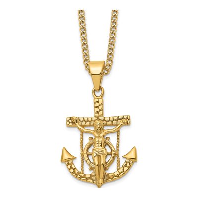 Stainless Steel Mariner's Cross Necklace
