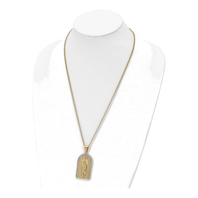 Stainless Steel Crystal Blessed Mary Pendant Necklace – view 5