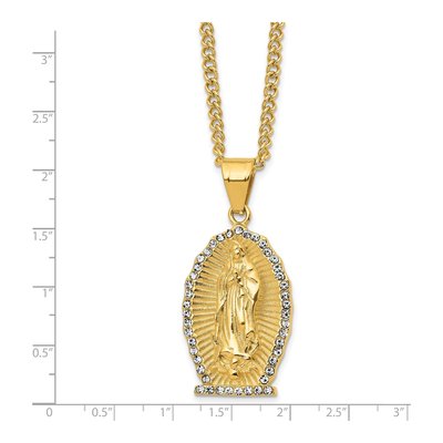 Stainless Steel Crystal Guadalupe Pendant Necklace – view 4