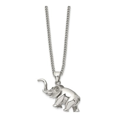 Stainless Steel 3D Elephant Pendant Necklace – view 3