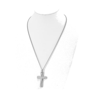 Stainless Steel Broken Cross Necklace – view 3