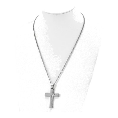 Stainless Steel Isaiah Cross Necklace – view 3
