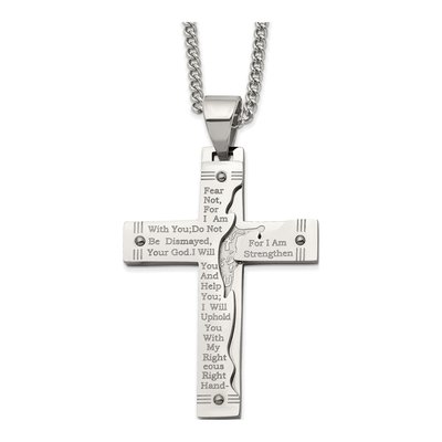 Stainless Steel Isaiah Cross Necklace