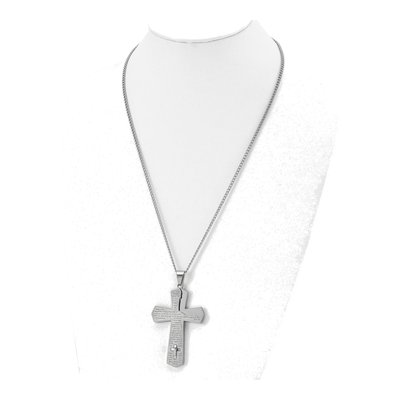 Stainless Steel Lord's Prayer Cross Necklace – view 3