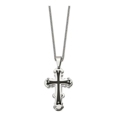 Black Stainless Steel Cross Necklace – view 3