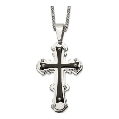 Black Stainless Steel Cross Necklace