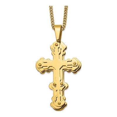 Stainless Steel IP Cross Necklace