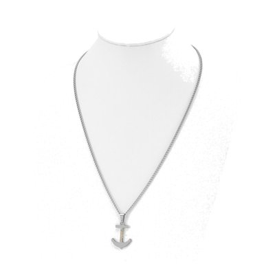 Stainless Steel Anchor Pendant Necklace – view 3