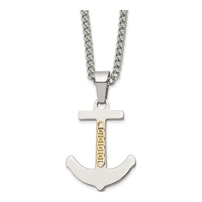 Stainless Steel Anchor Pendant Necklace