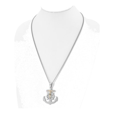 Stainless Steel Mariner's Cross Necklace – view 3