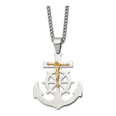 Stainless Steel Mariner's Cross Necklace