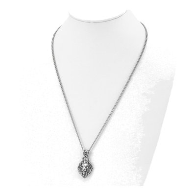 Stainless Steel Lion Head Necklace – view 3