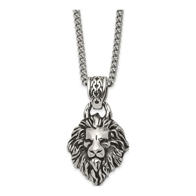 Stainless Steel Lion Head Necklace