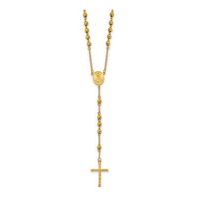 Stainless Steel IP Rosary Necklace