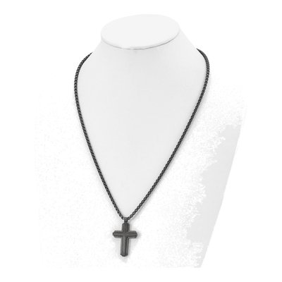Black Stainless Steel Cross Necklace – view 3