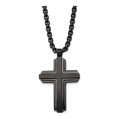 Black Stainless Steel Cross Necklace